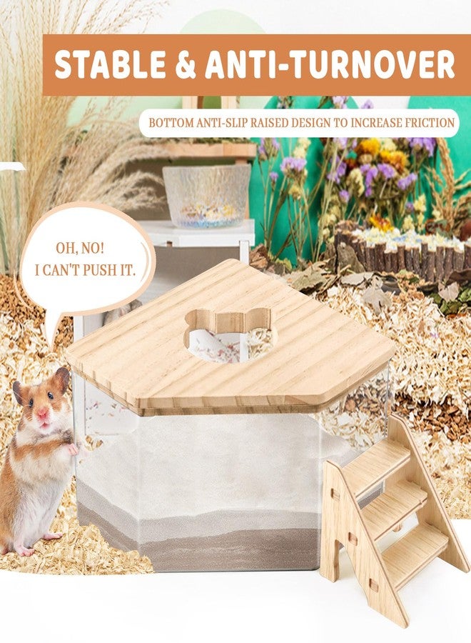 Quxddy Hamster Sand Bath Box Container, Hamster Bath Sand Gerbil Sand Bath Hamster Dust Bath, Hamster Litter Box Chinchilla Dust Bath Hamster Accessories(Pentagon+Ladder) (Pentagon+Ladder) - Image 4